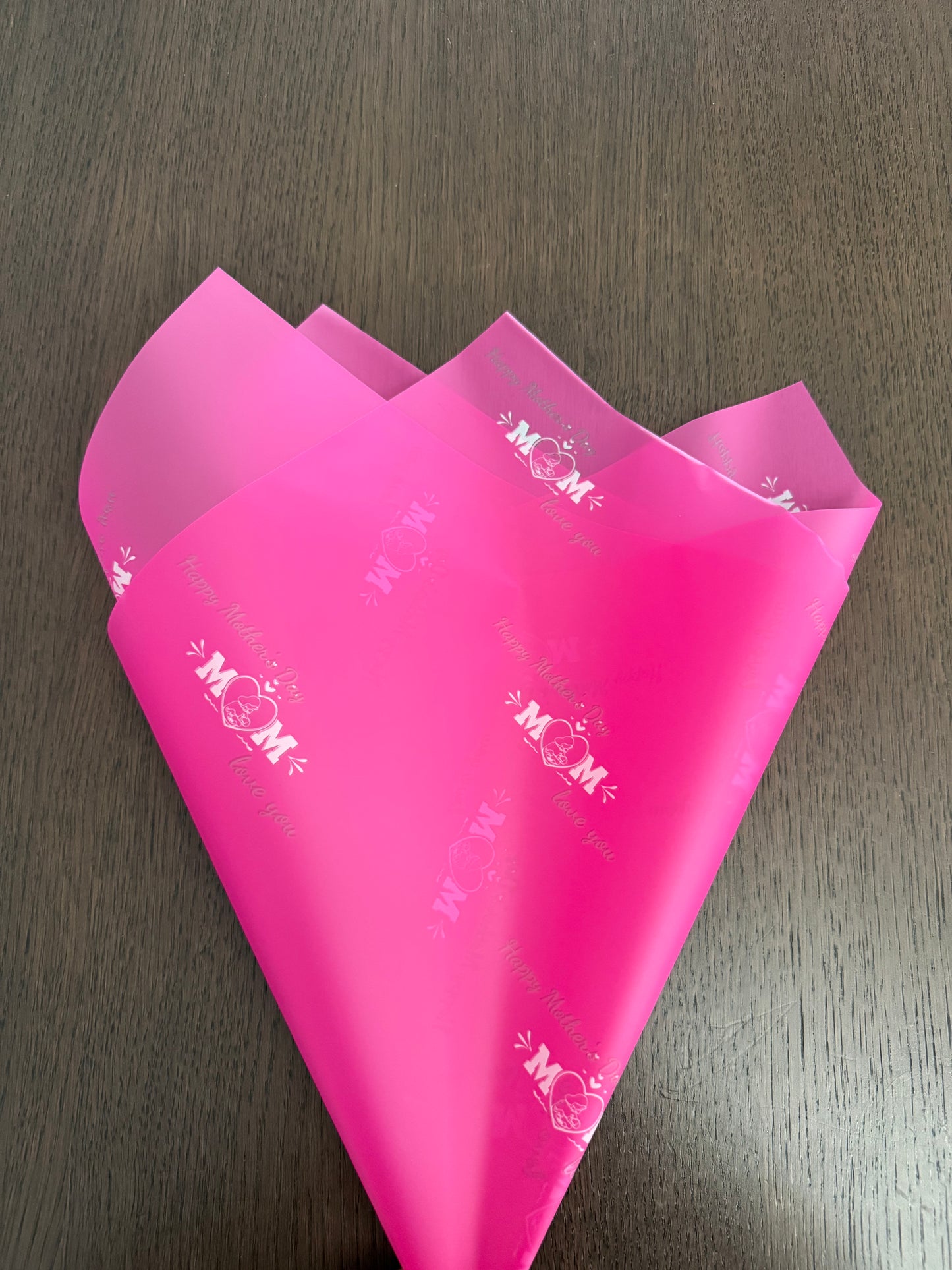 P.MQJKL Fuchsia -MOM- Semitransparent Wrapping Paper