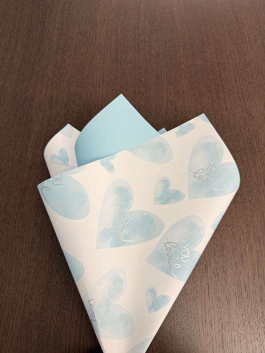 P.YJQX Light Blue "You are Loved" Wrapping Paper