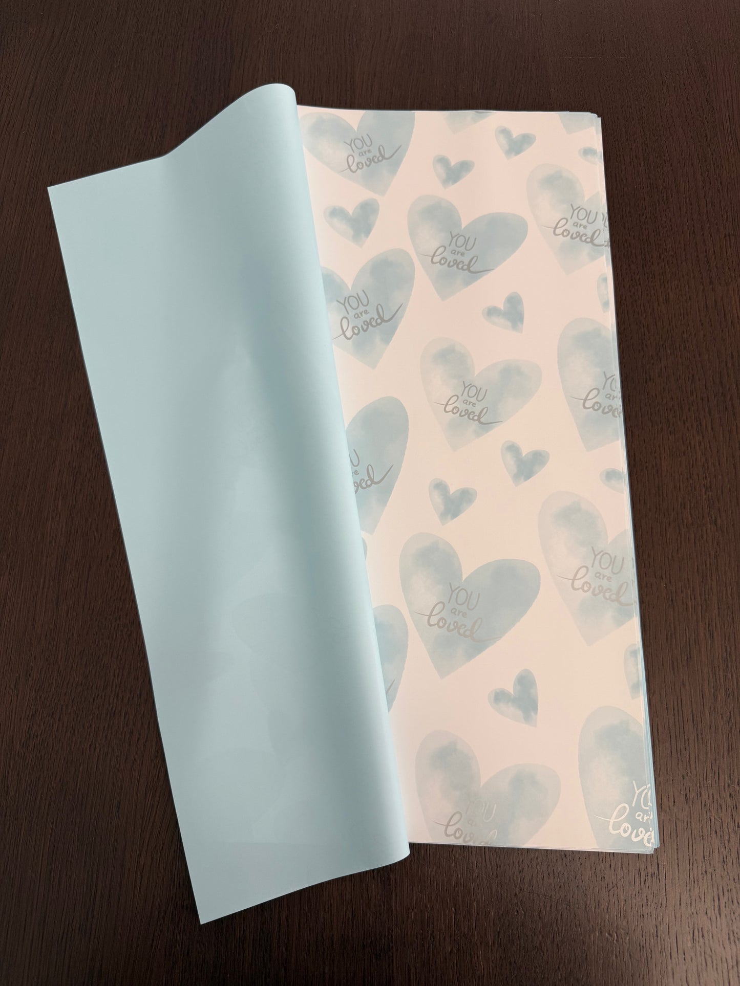P.YJQX Light Blue "You are Loved" Wrapping Paper
