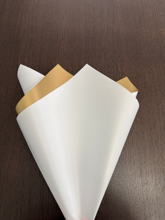 P.GOY White/Gold Double Sided Wrapping Paper