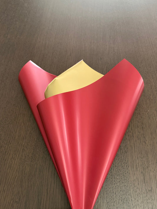 P.GOY Wine/Gold Double Sided Wrapping Paper