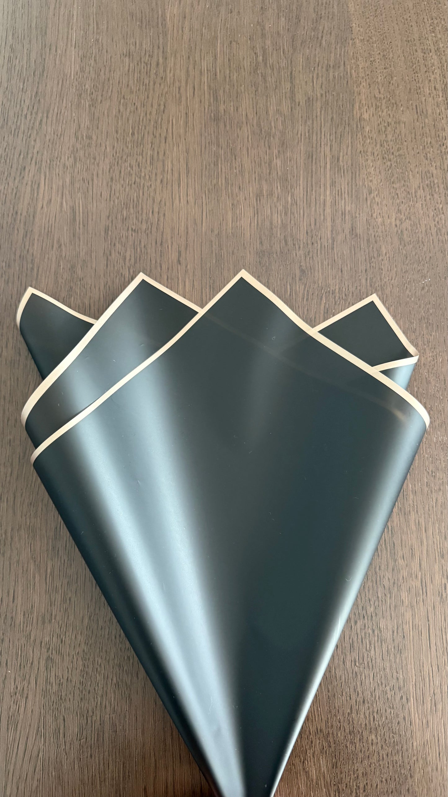 P.GDM Semi Transparent Black/Rose Gold Border Wrapping Paper