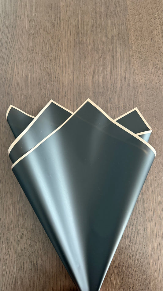 P.GDM Semi Transparent Black/Rose Gold Border Wrapping Paper