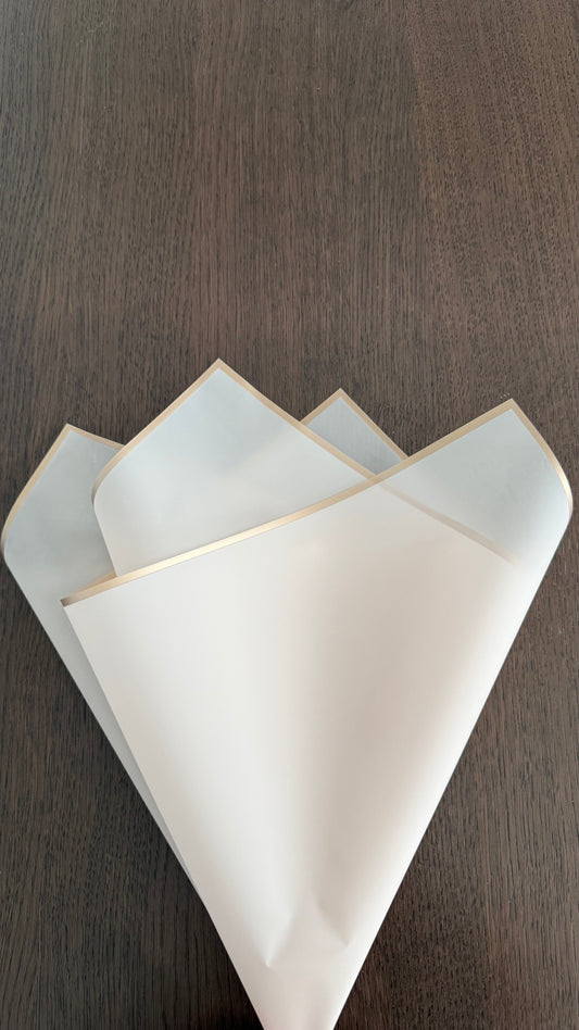 P.GDM Frosted Pink/Rose Gold Border Wrapping Paper