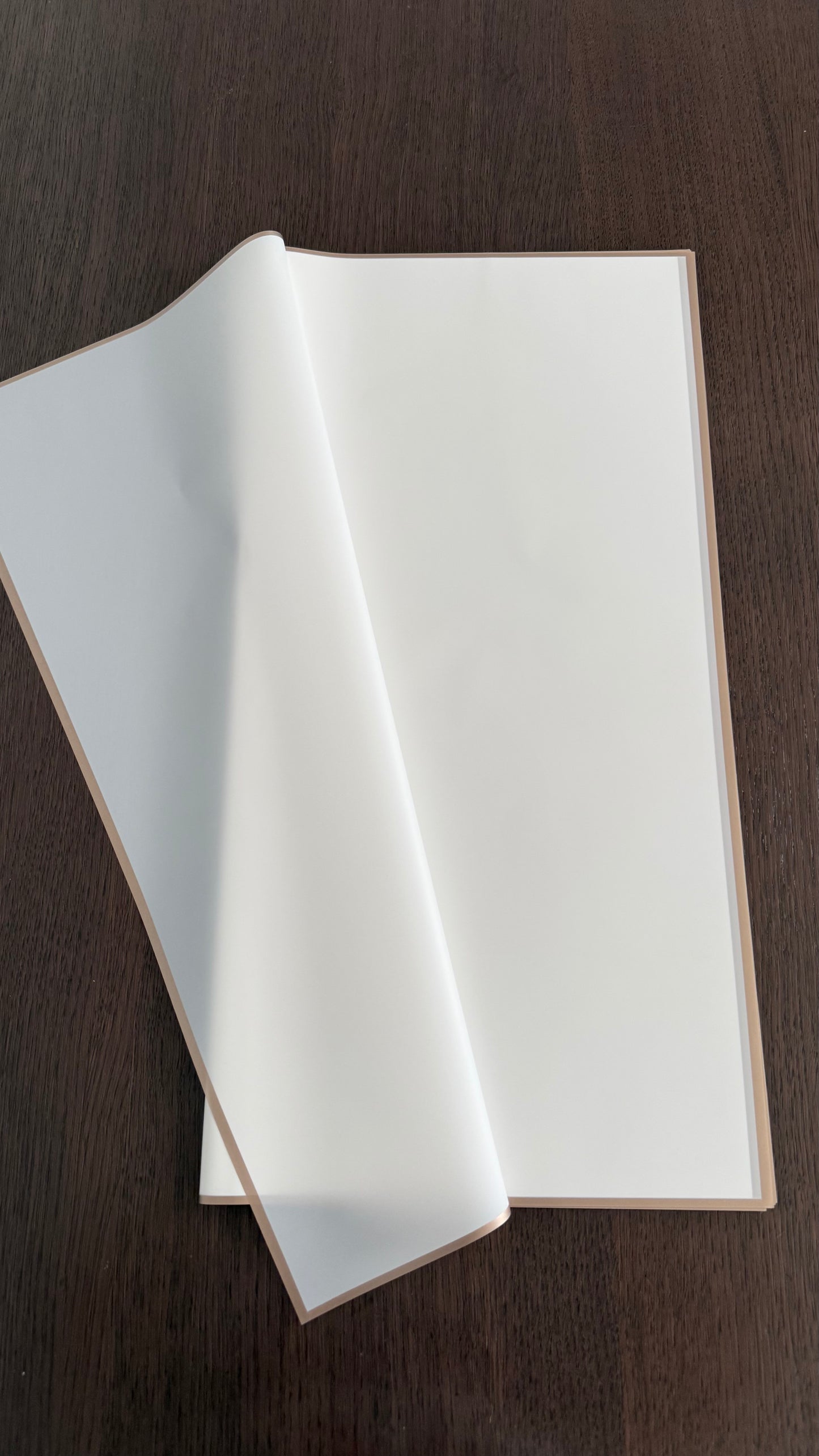 P.GDM Semitransparent White/Rose Gold Border Wrapping Paper