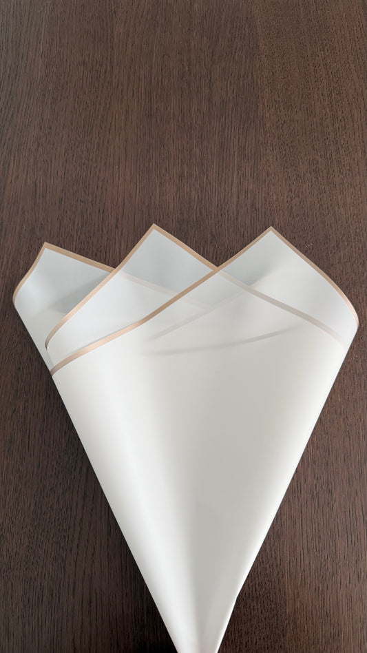 P.GDM Semitransparent White/Rose Gold Border Wrapping Paper