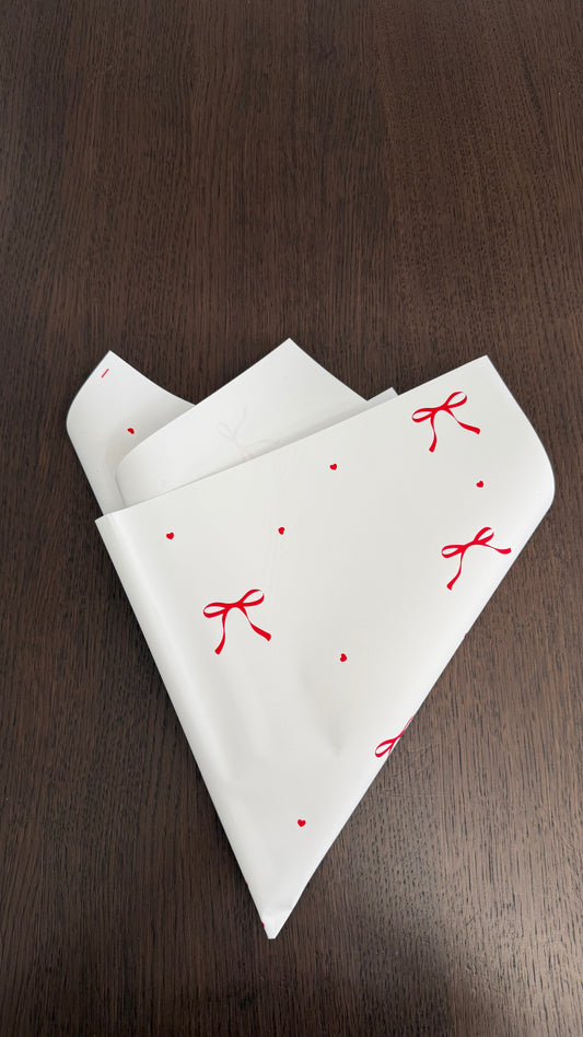 White/Red Bow Wrapping Paper
