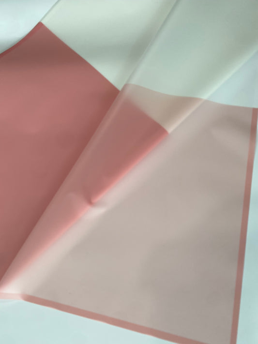 Bicolor Korean Wrapping Paper -Pink/White-