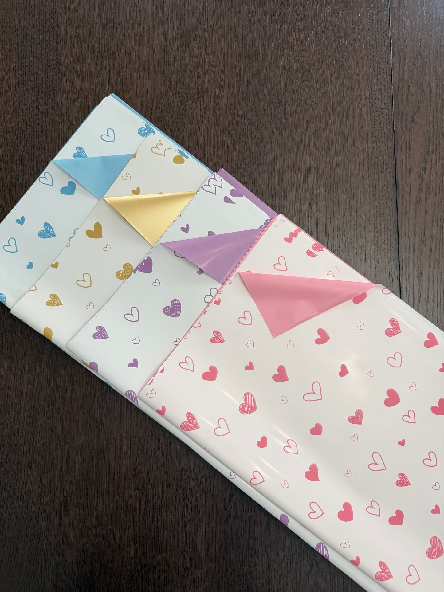 Blue heart Printed Wapping Paper