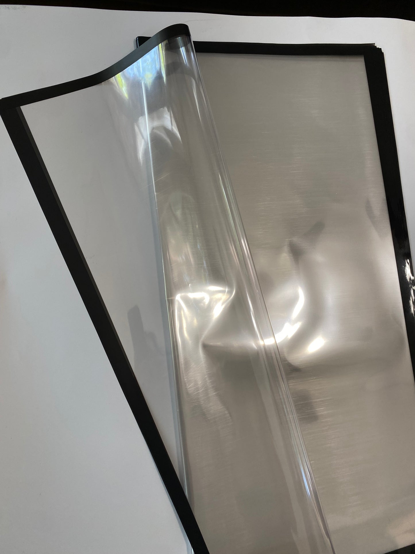 clear wrapping with black border