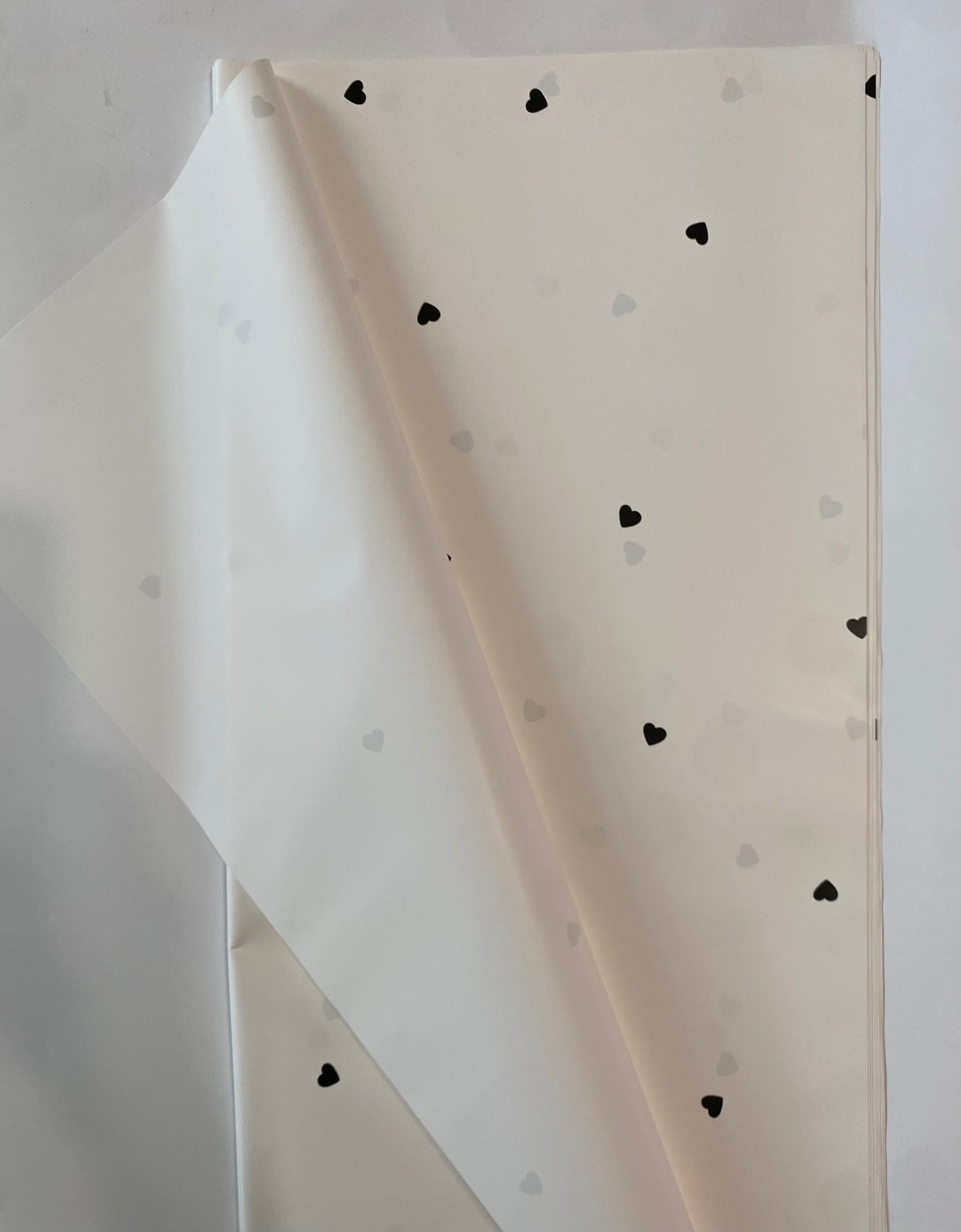 Mini Heart Printed Wrapping Paper White