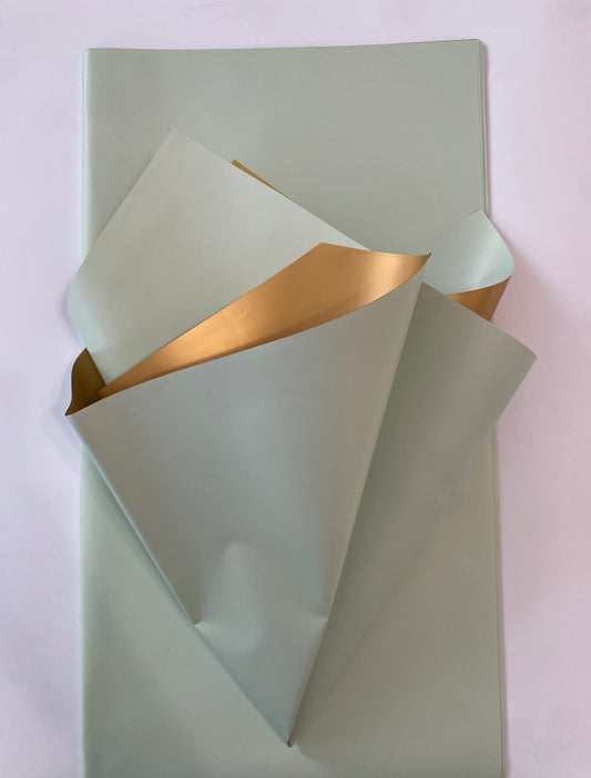 Tea green/Gold Korean Wrapping Paper