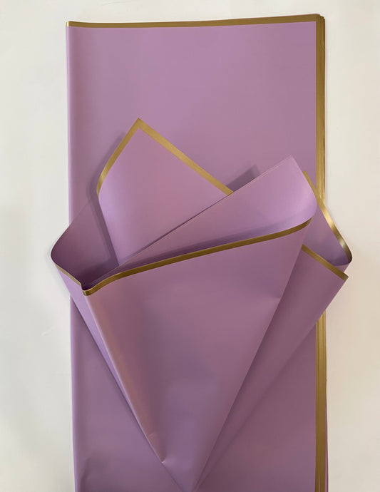 Golden Edge Non-Transparent Wrapping Paper -Purple-
