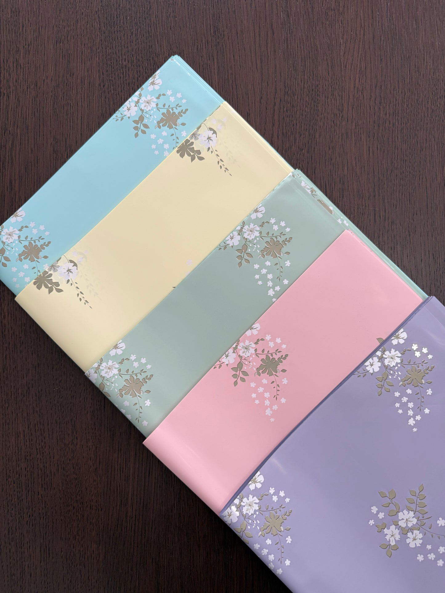 P.SYKH Light Blue Floral Print Wrapping Paper