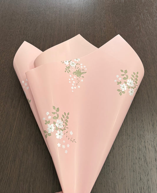 P.SYKH Pink Floral Print Wrapping Paper