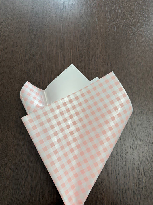 P.HFZ-QXG Pink Gingham Print Wrapping Paper