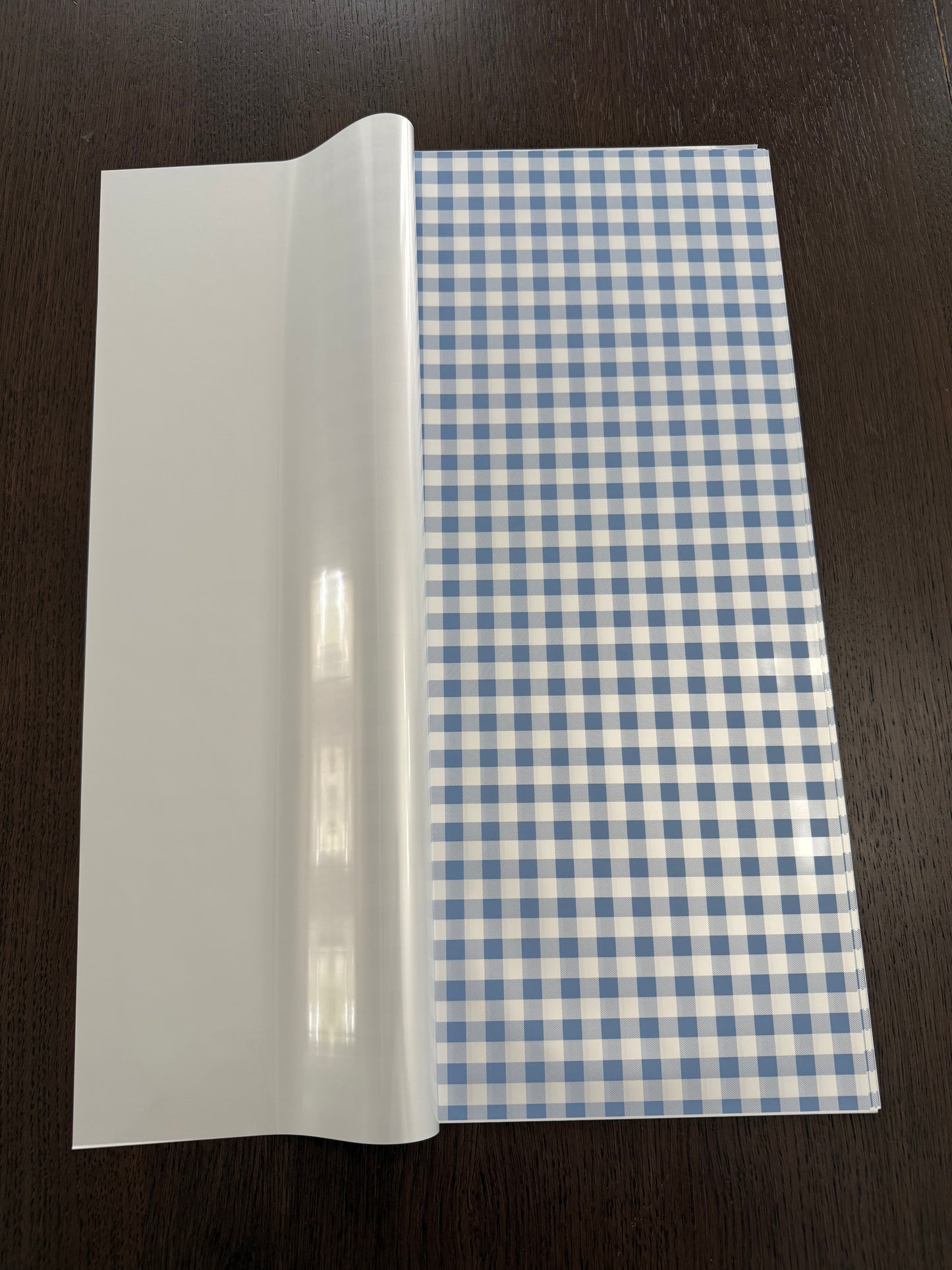 P.HFZ-QXG Blue Gingham Print Wrapping Paper