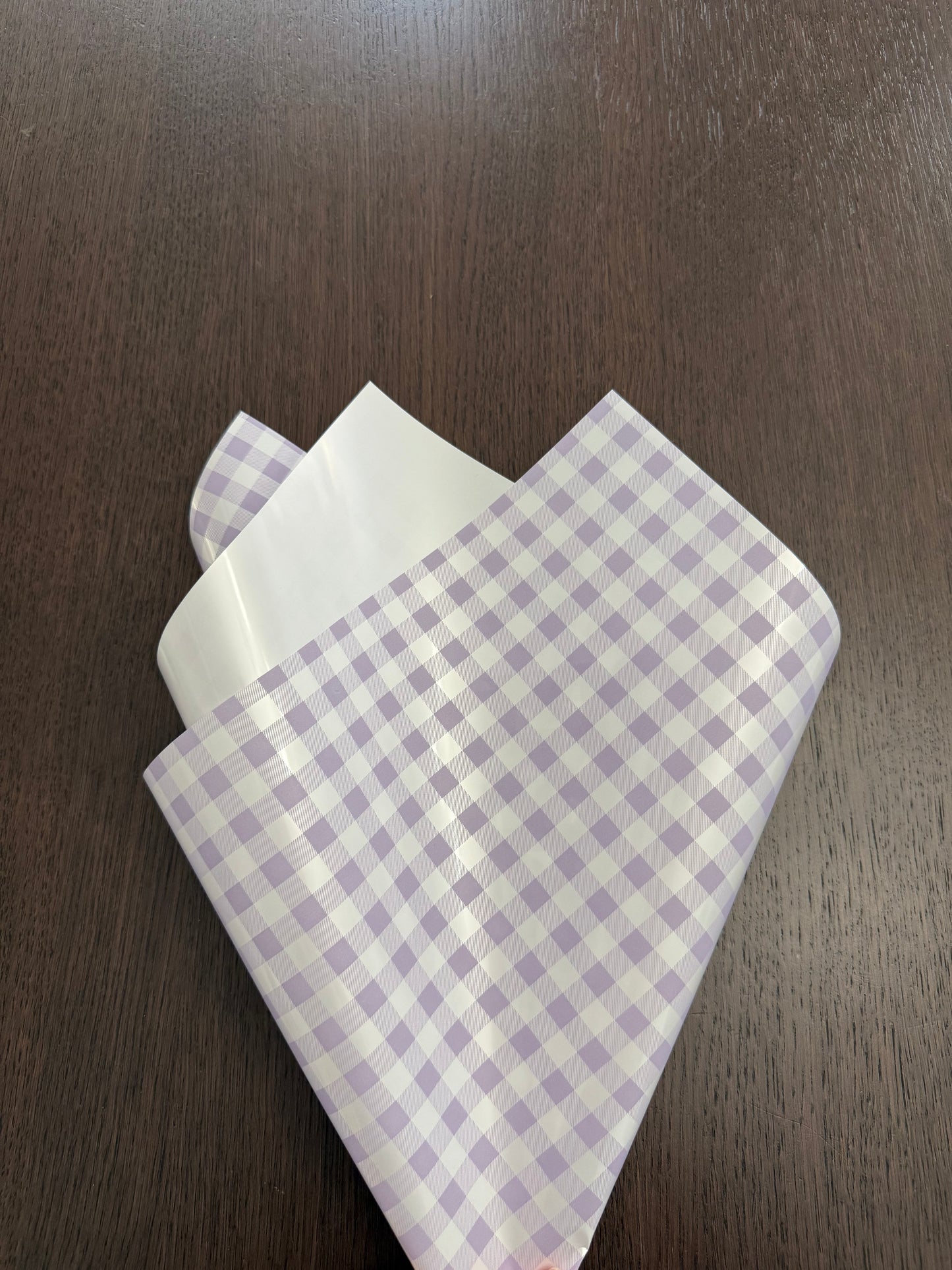 P.HFZ-QXG Purple Gingham Print Wrapping Paper