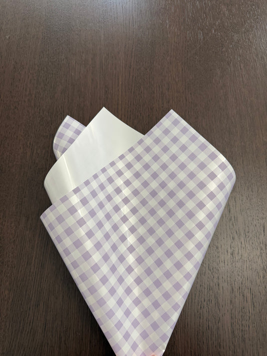 P.HFZ-QXG Purple Gingham Print Wrapping Paper