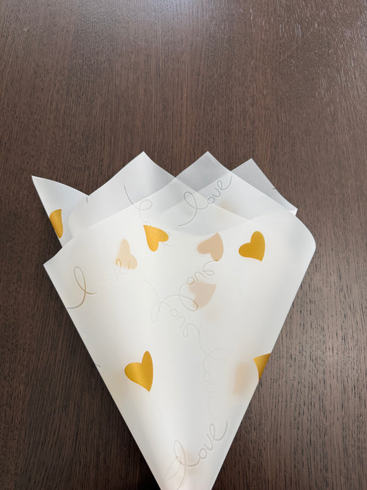 P.XL001 White -LOVE- Semi-Transparent Wrapping