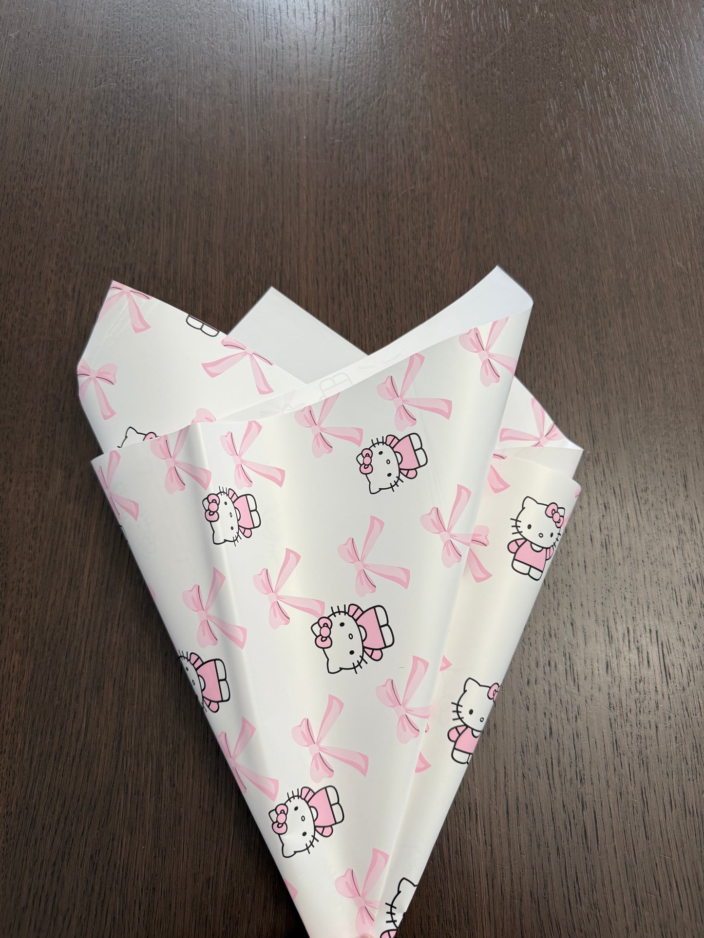 White Bow-Cat Wrapping Paper