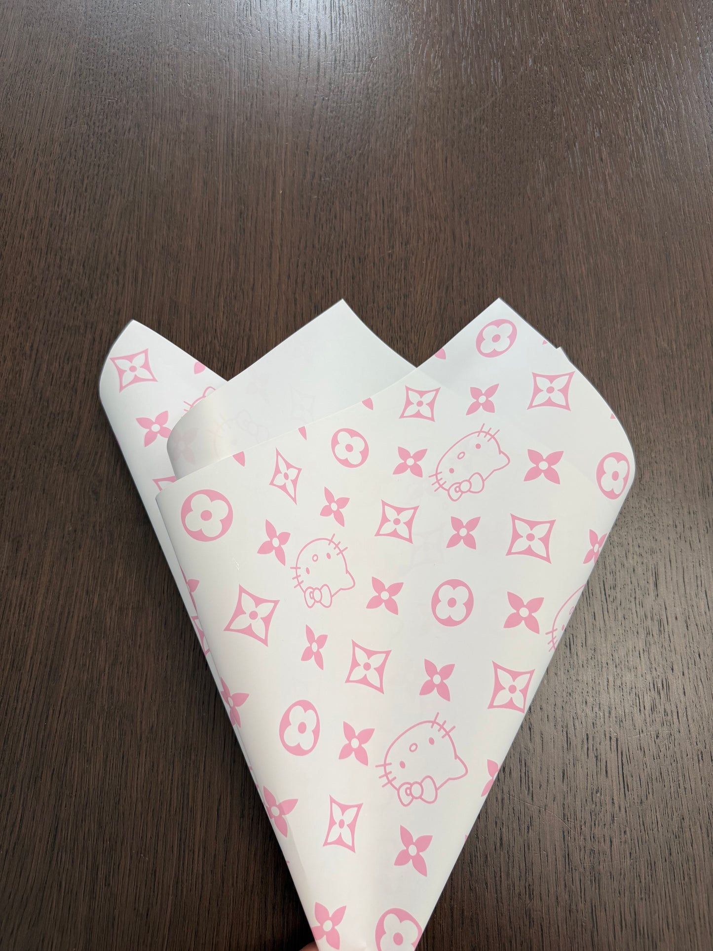White/Pink Clover-Cat Wrapping Paper
