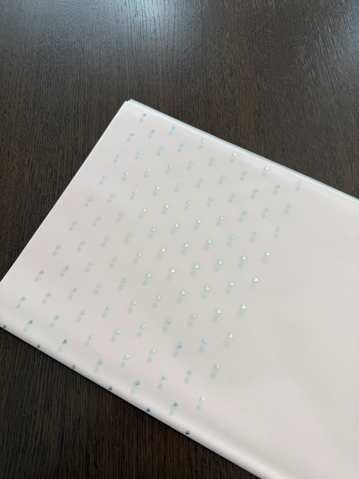 P.HXQ-003GD  Sheer Light Pink/Silver  Mini Hearts Printed Wrapping Paper