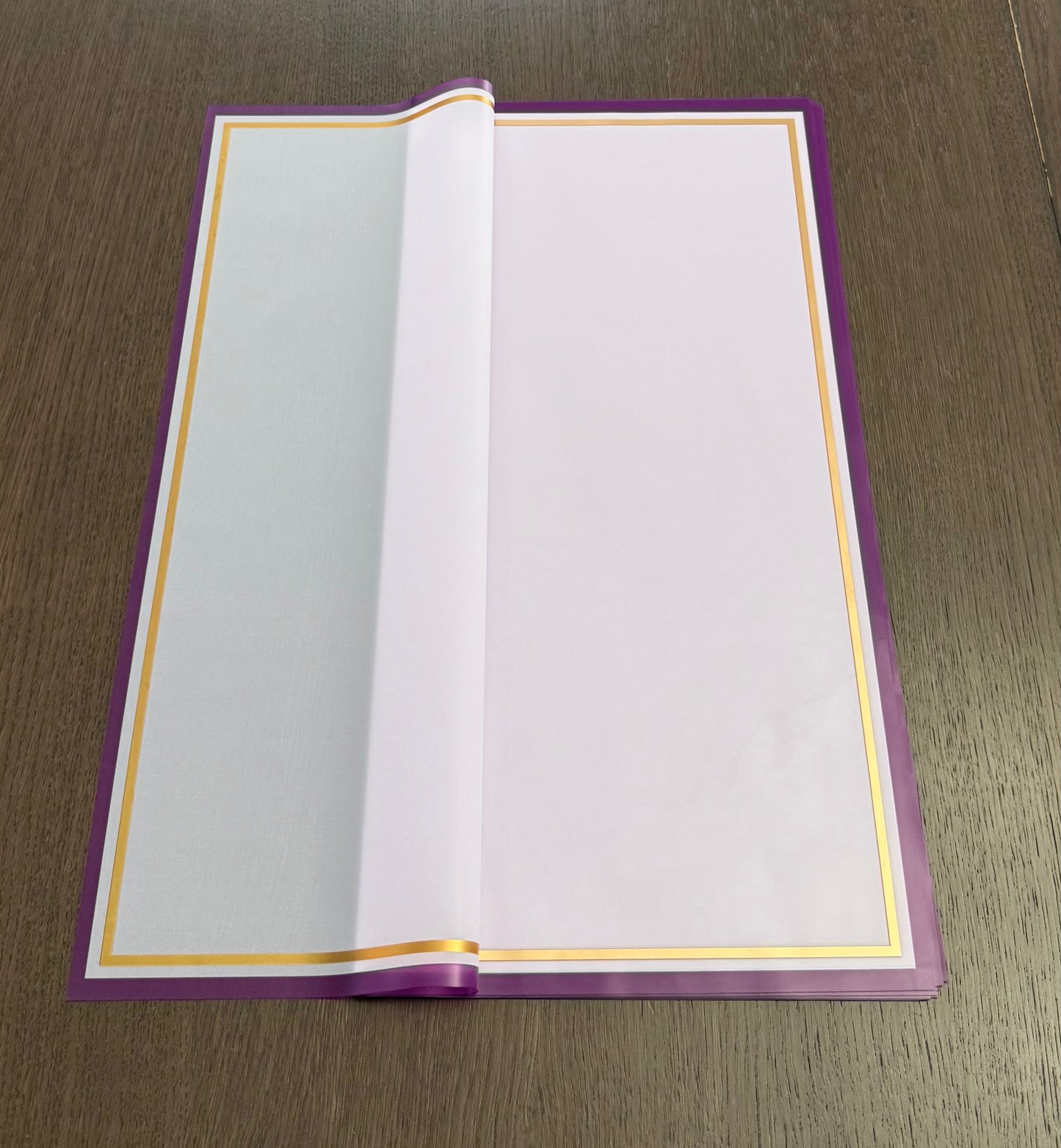 P.SJZCMGJ- Frosted Lilac /Rose Gold Border Wrapping Paper-