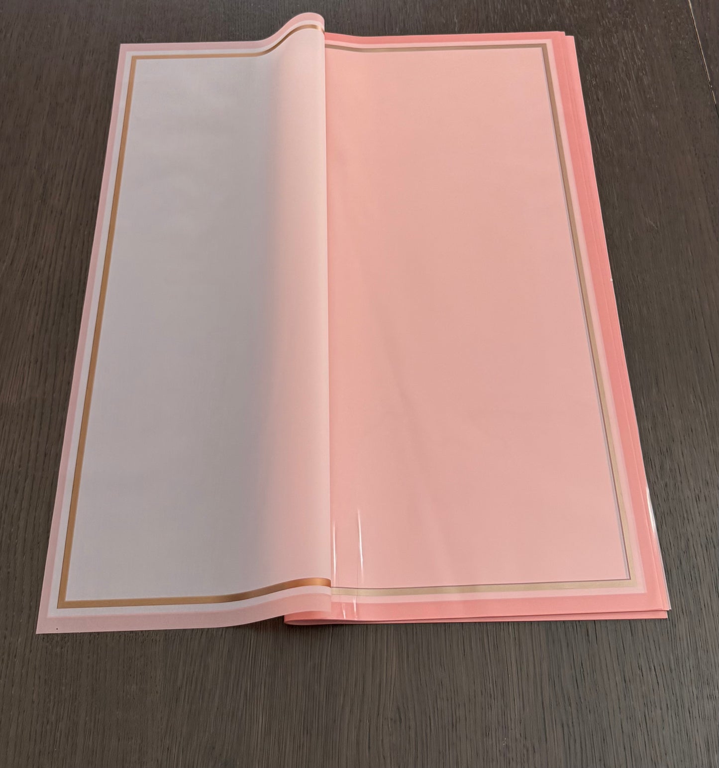 P.SJZCMGJ- Frosted Pink /Rose Gold Border Wrapping Paper-