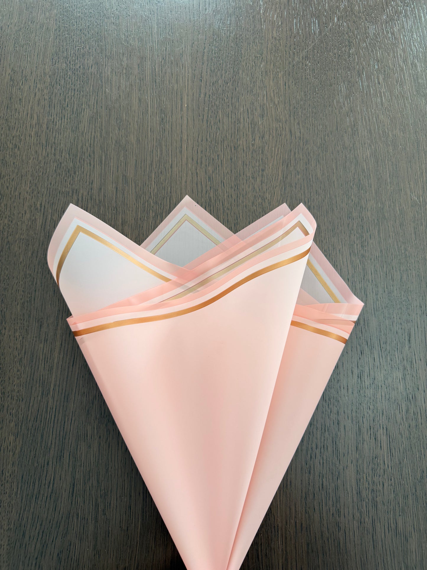 P.SJZCMGJ- Frosted Pink /Rose Gold Border Wrapping Paper-
