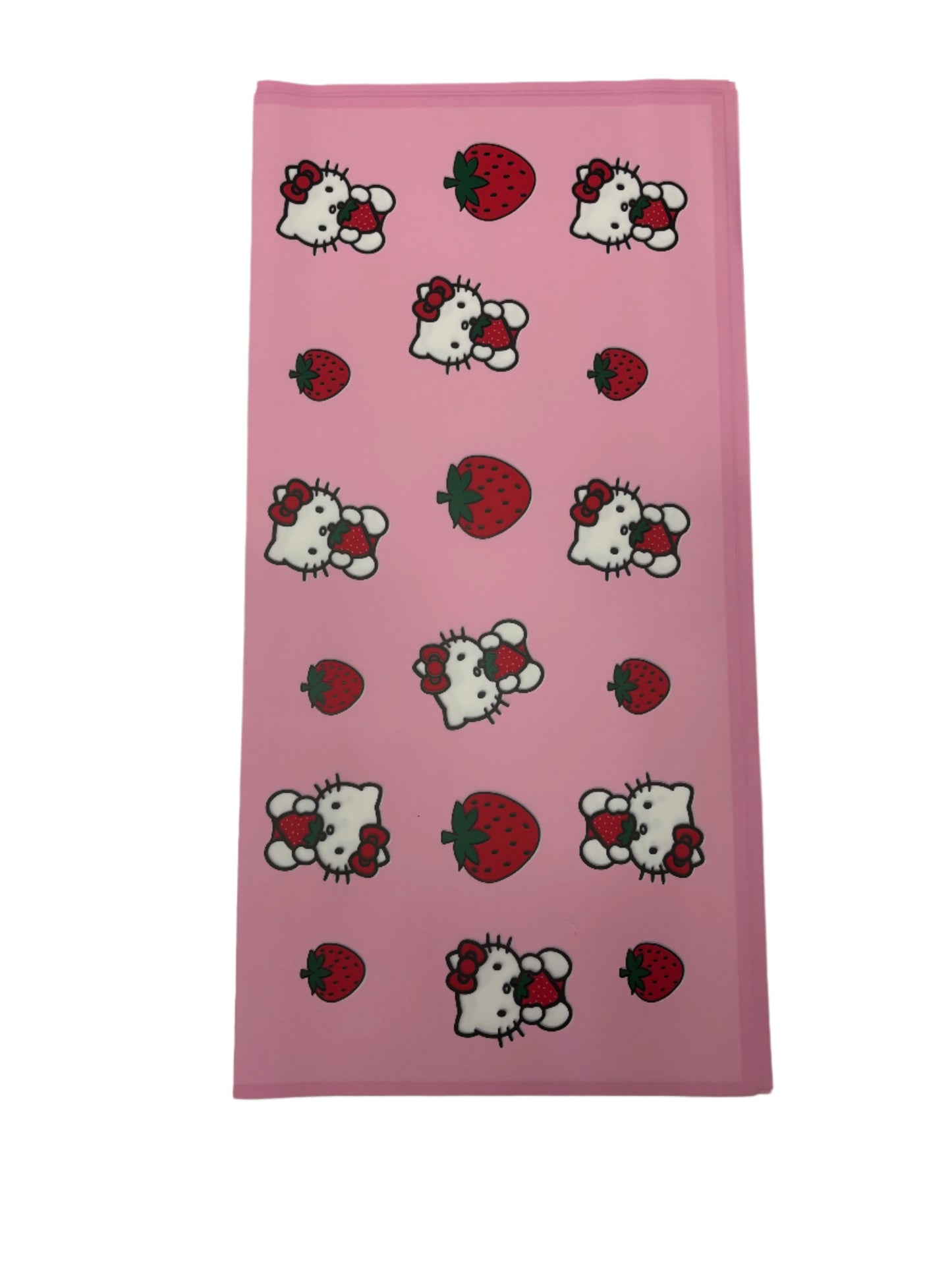 Pink Cute Cat Strawberry print Sheer Wrapping
