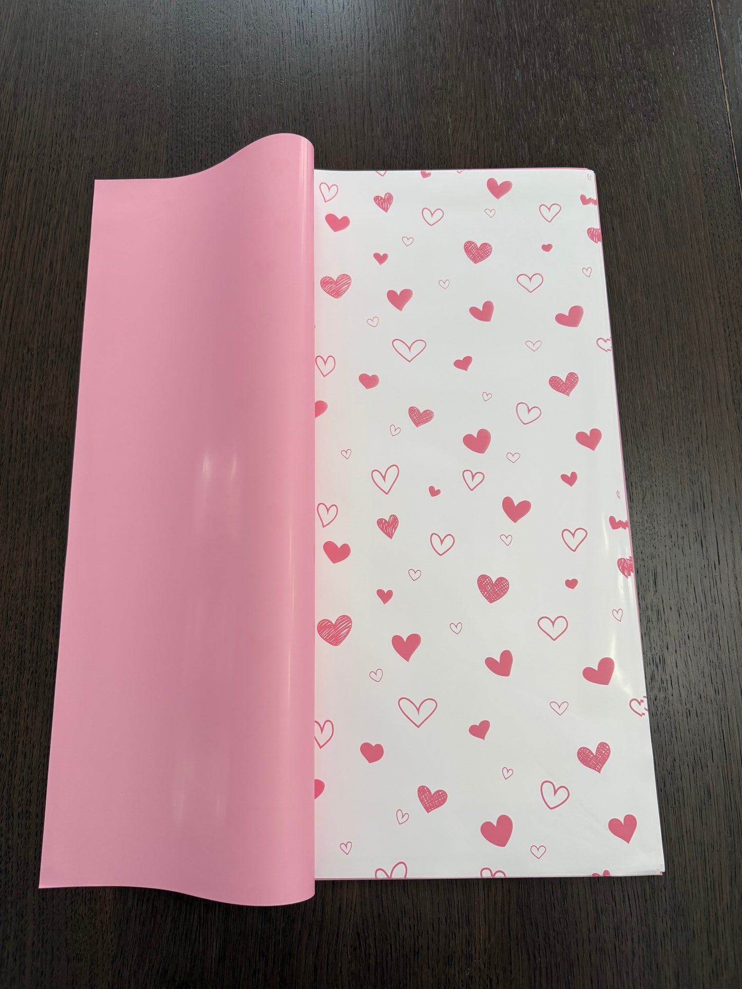 Pink Heart Printed Wrapping Paper