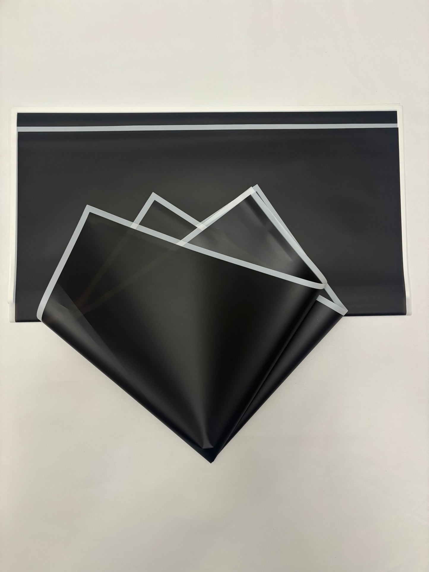 Semi Transparent Black with White Border Wrapping