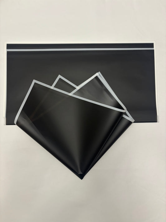 Semi Transparent Black with White Border Wrapping