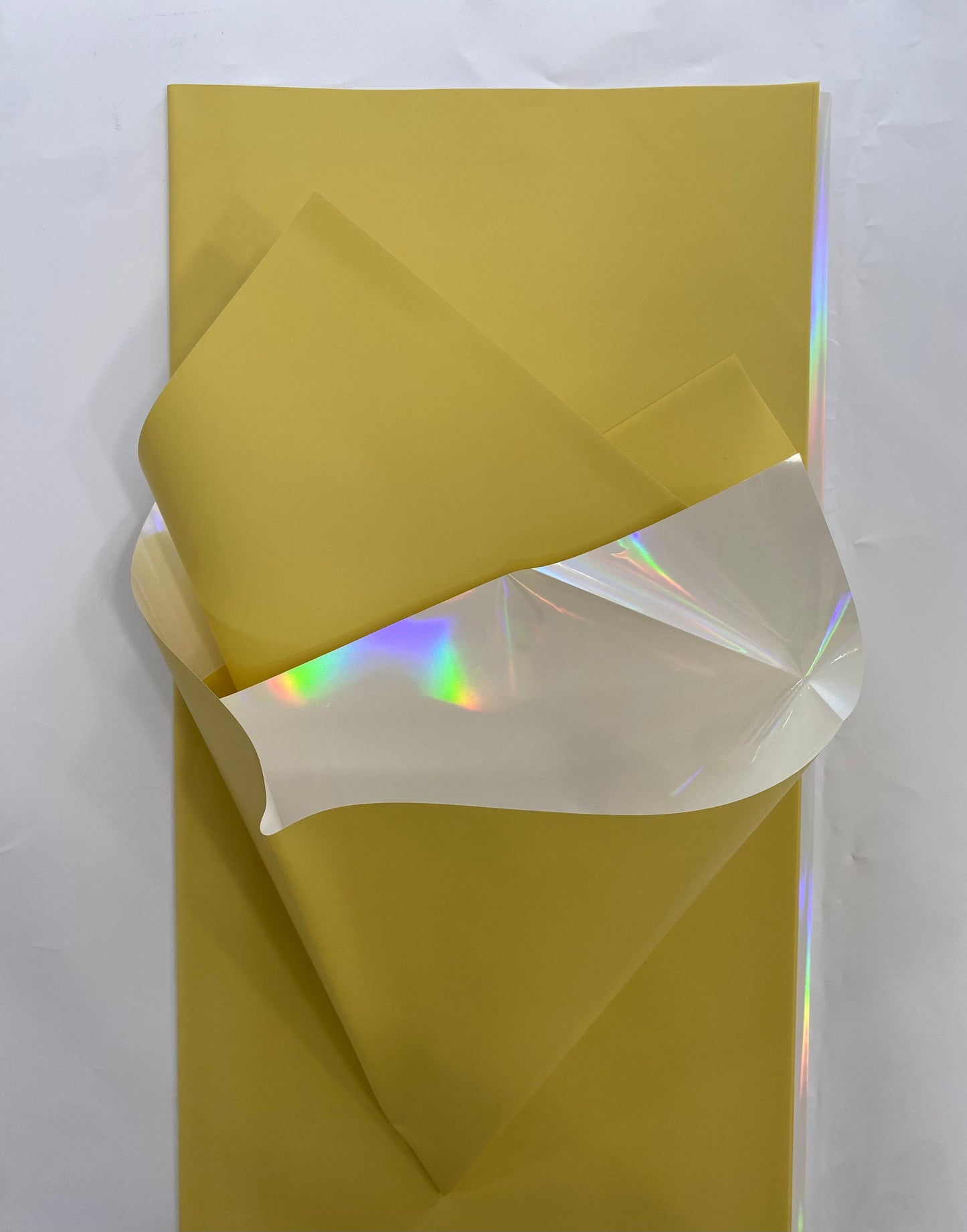Mustard Yellow Holographic Wrapping Paper #06