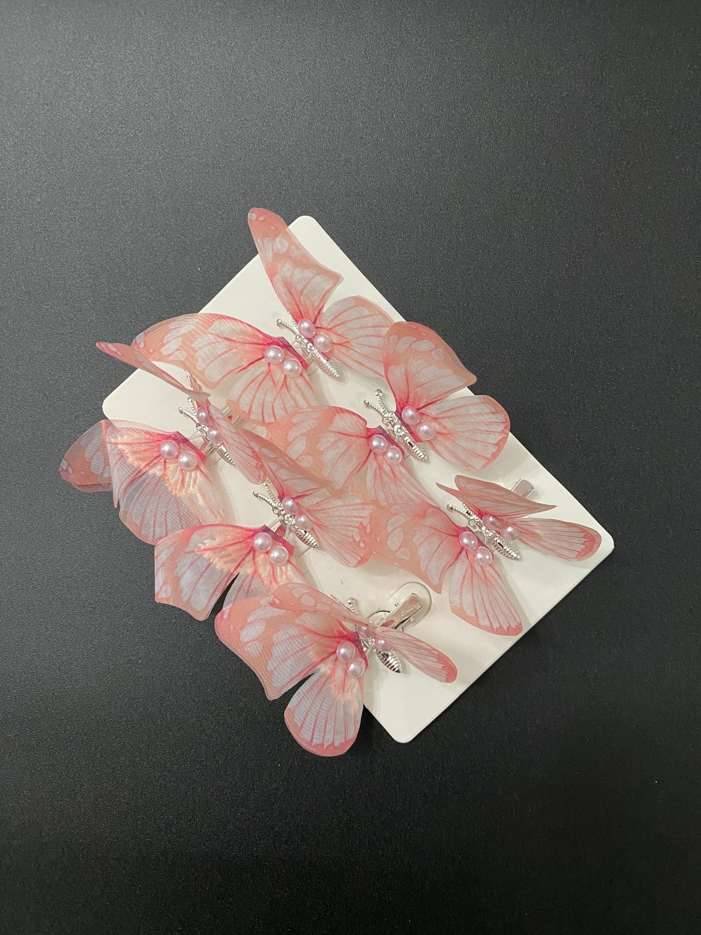 Pink 3D Butterfly Clip