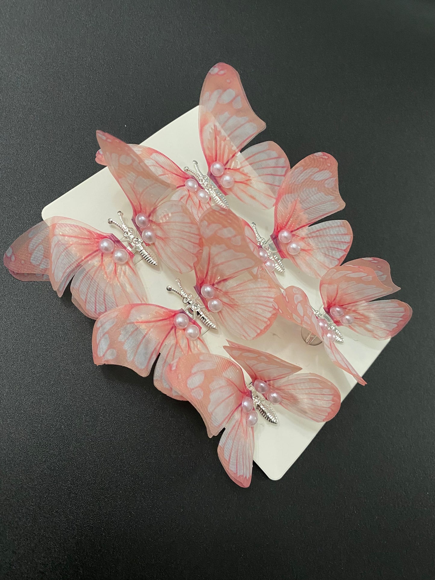 Pink 3D Butterfly Clip