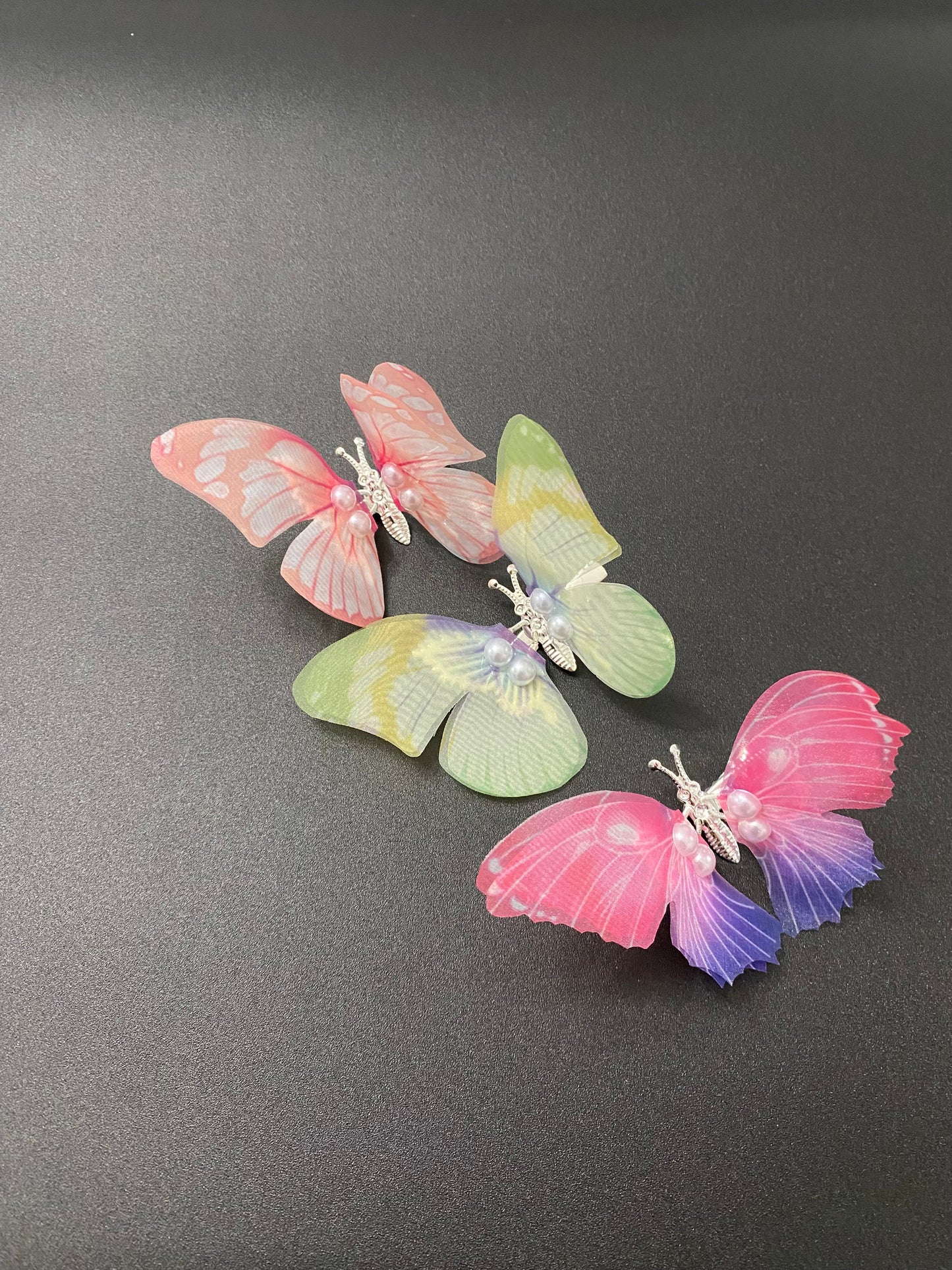 Pink 3D Butterfly Clip