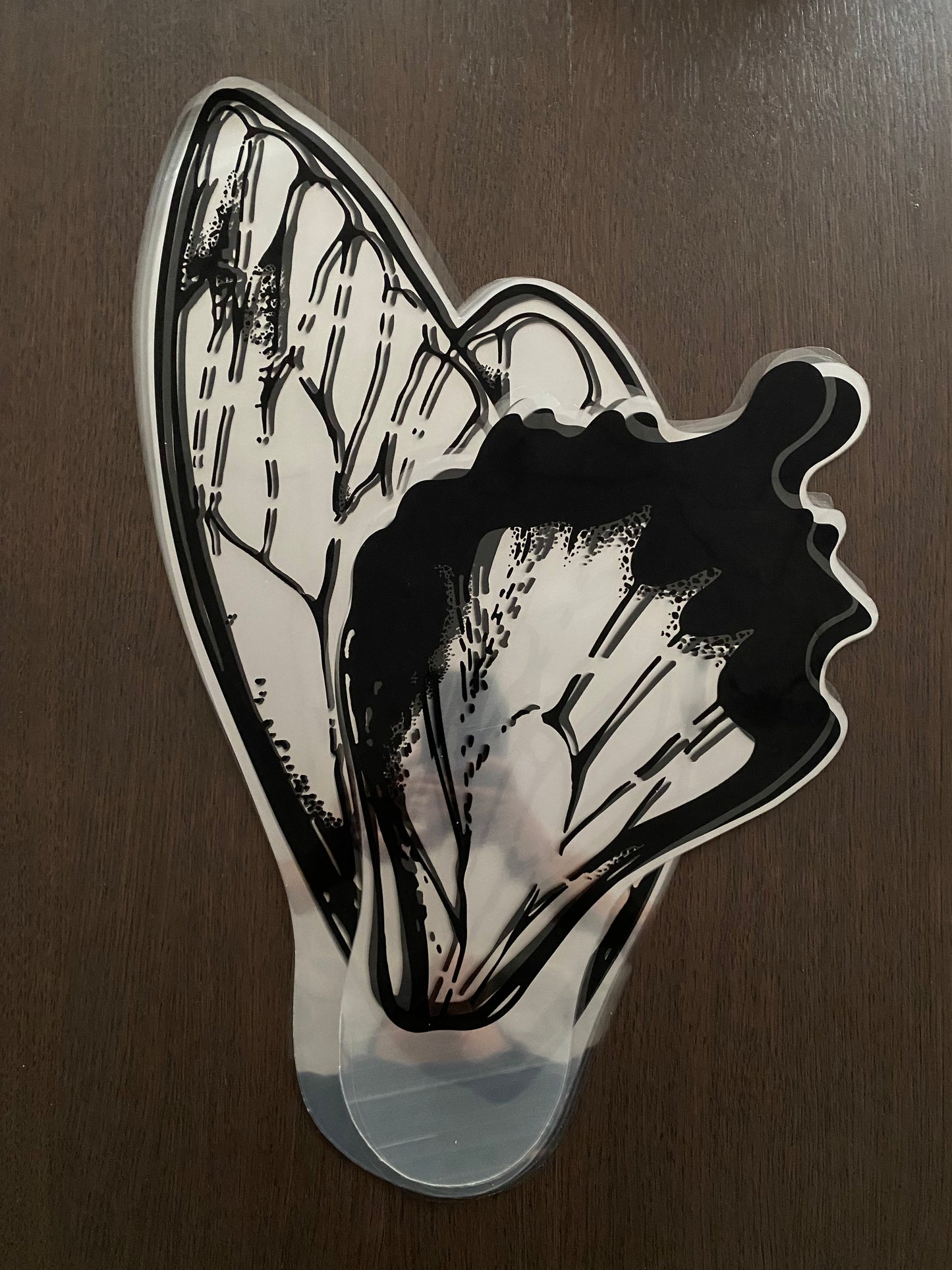 Black/Clear Plastic Butterfly Wings Wrapping Paper
