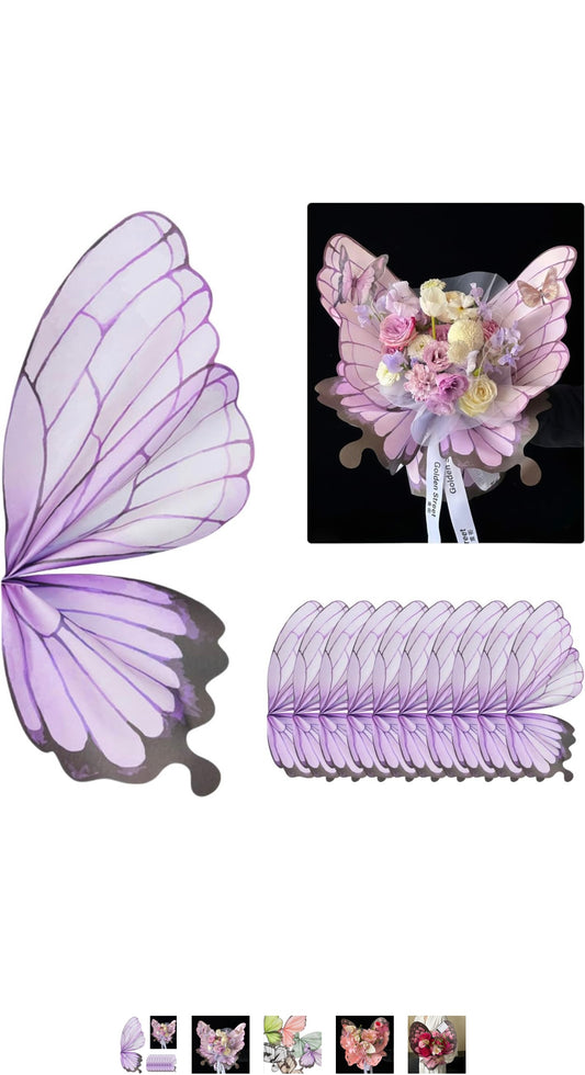 Purple/Paper Butterfly Wings Wrapping Paper
