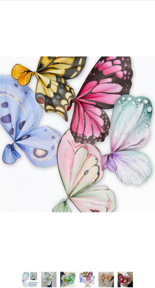 Blue/Yellow Paper Butterfly Wings Wrapping Paper