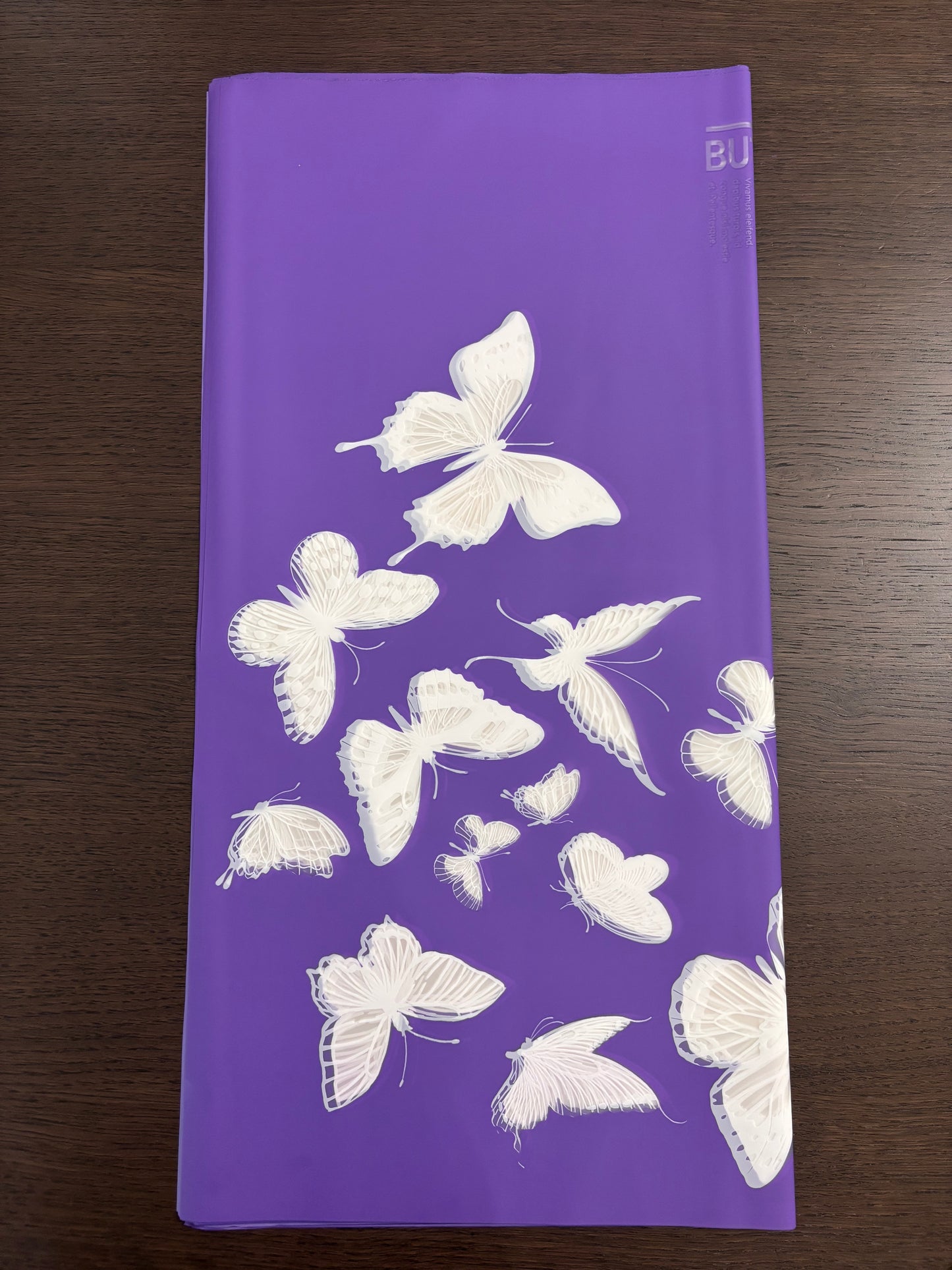 Sheer Purple Butterfly print
