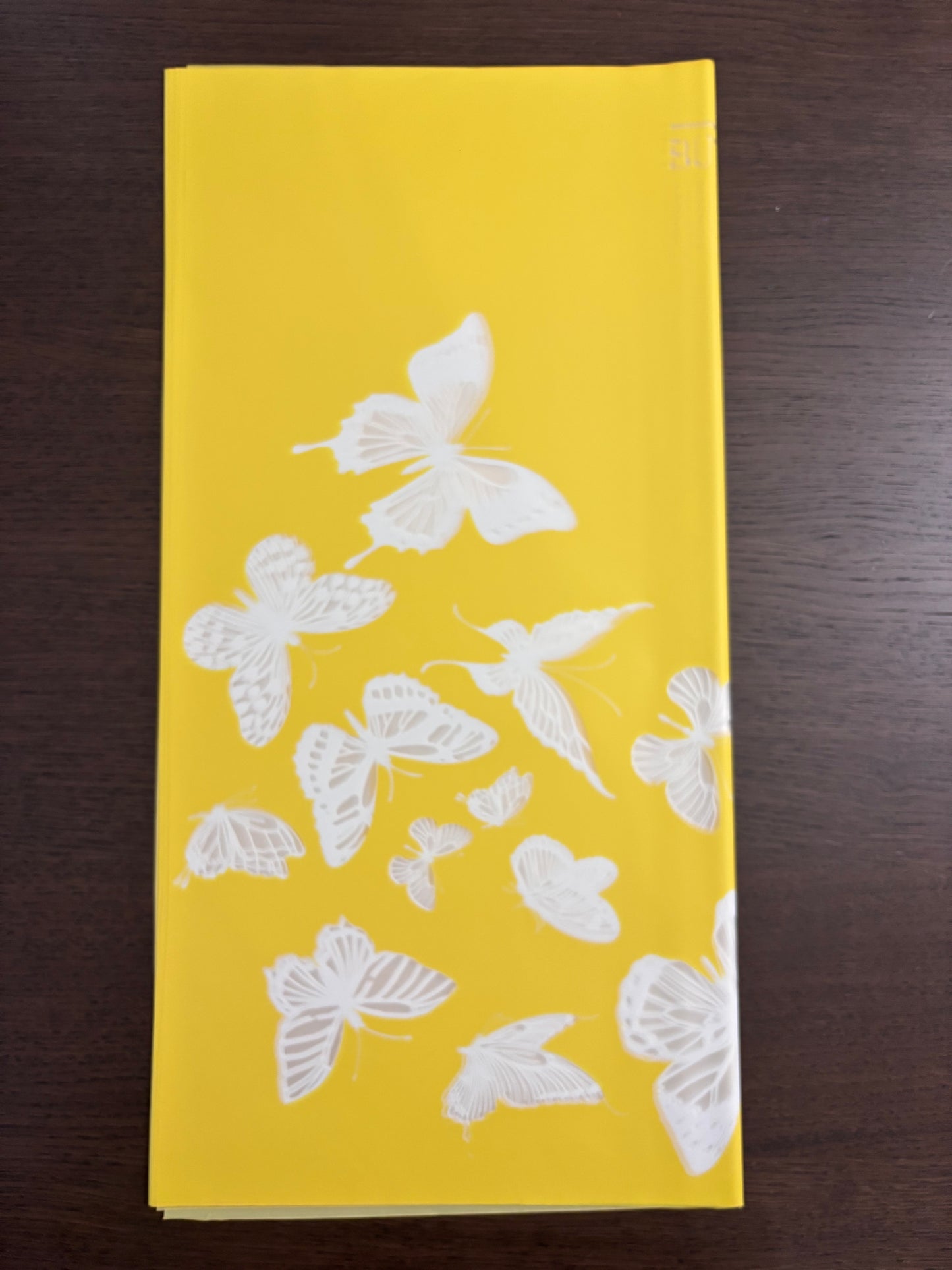 Sheer Yellow Butterfly Print
