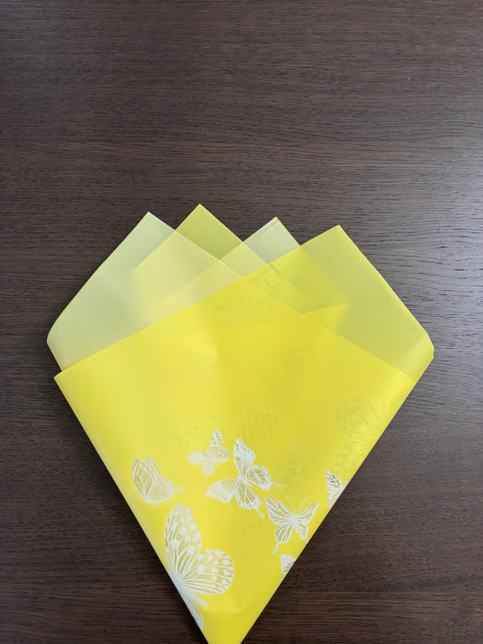 Sheer Yellow Butterfly Print