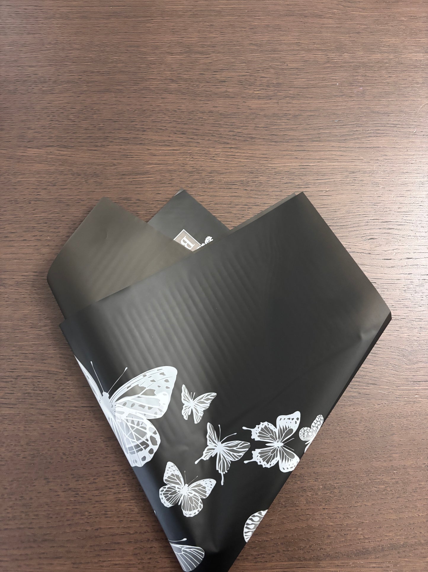Sheer Black Butterfly Print