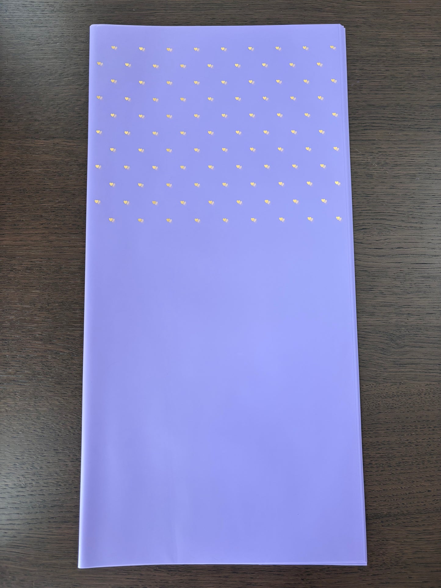 Sheer Purple w/ Gold Mini Hearts