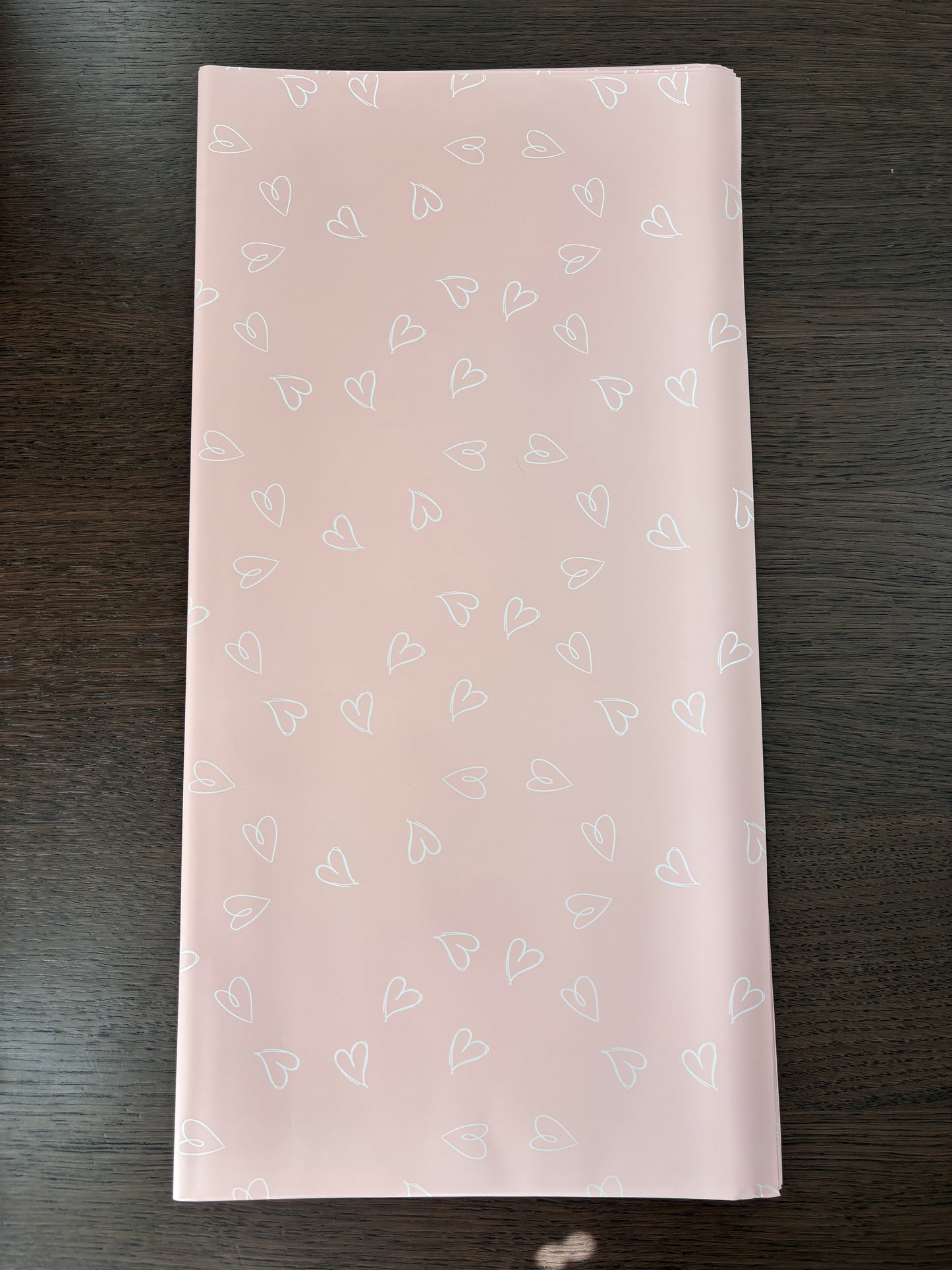 Solid Pink/White Mini Heart Print