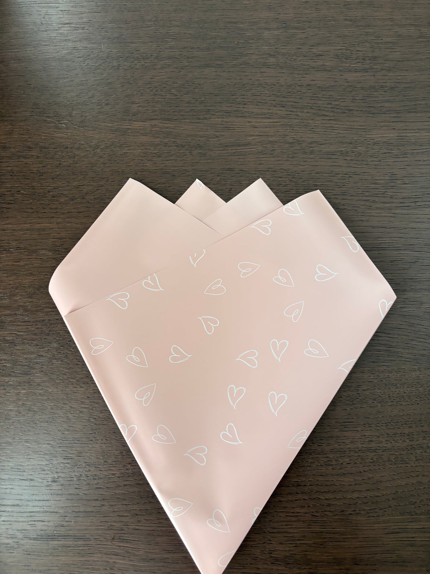 Solid Pink/White Mini Heart Print