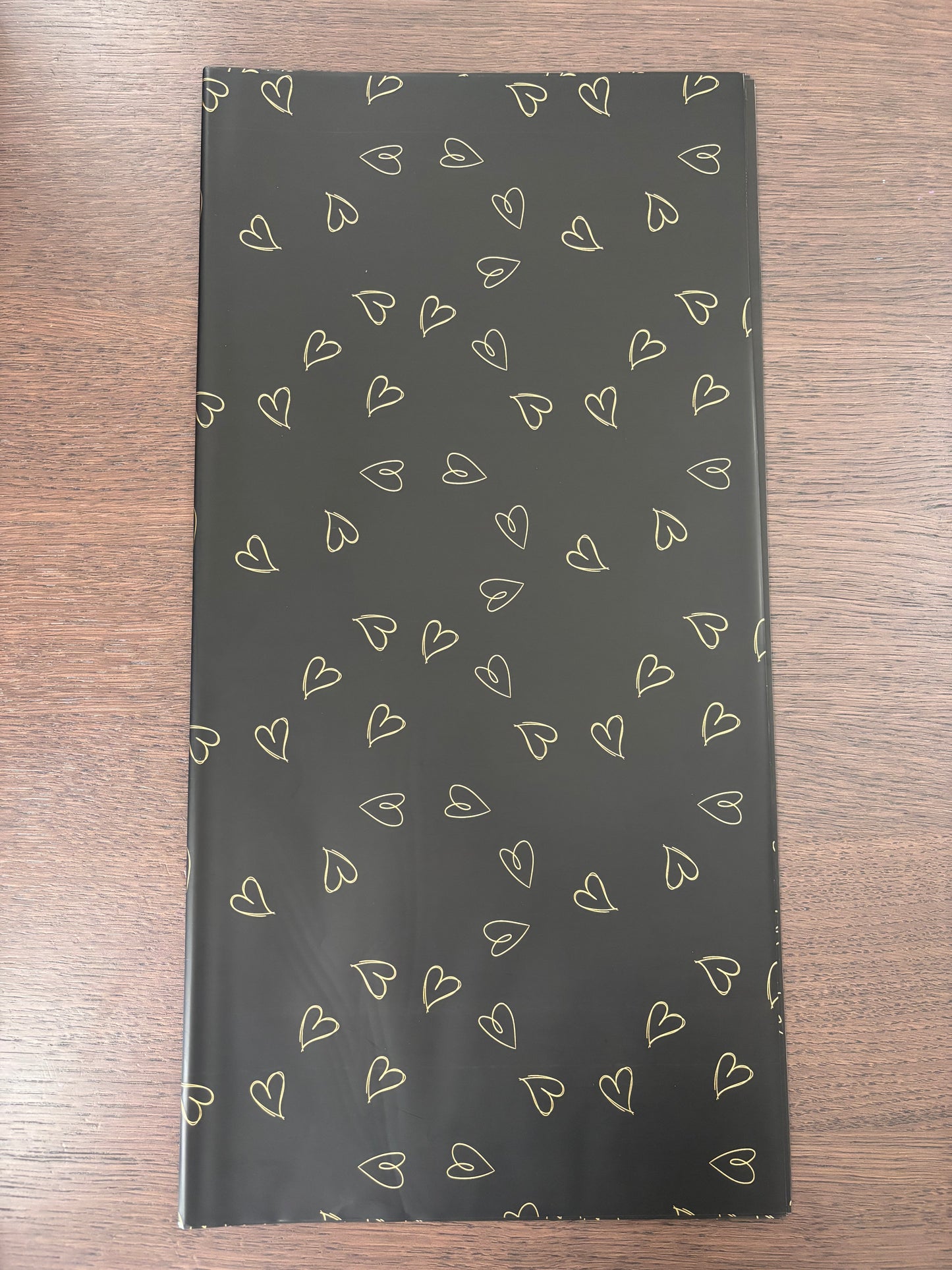 Solid Black/Gold Mini Heart Print