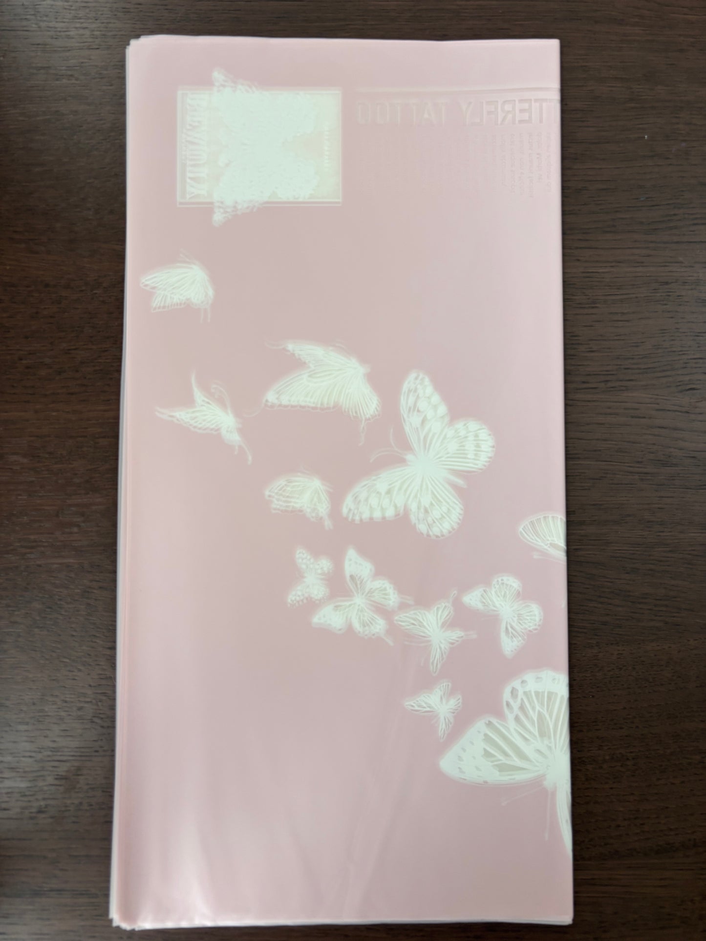 Sheer Pale Pink Butterfly Print
